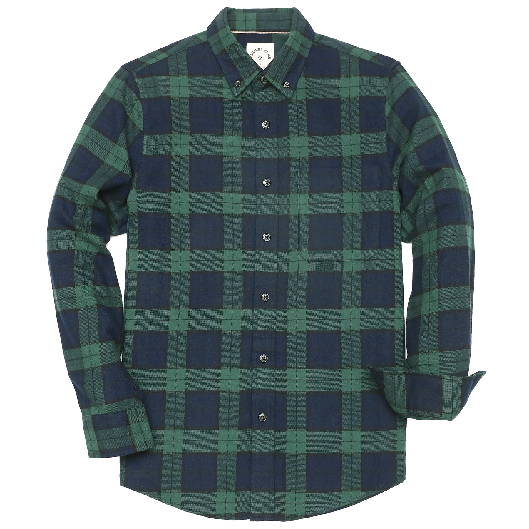 Dubinik® Mens Flannel Shirts Long Sleeve Button Down Casual Work Plaid ...
