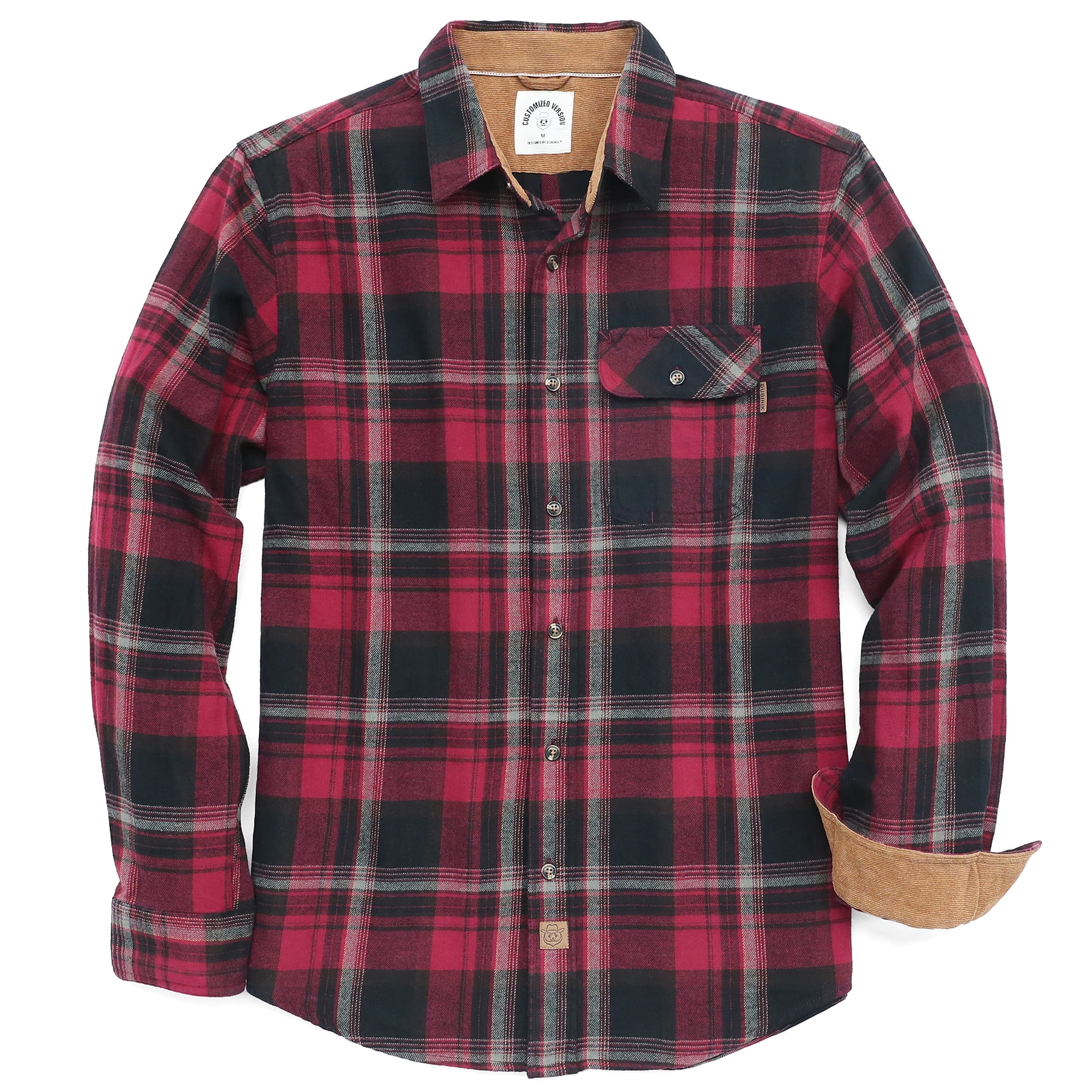 Dubinik® Flanellen shirt voor mannen, 100% katoen, flanellen herenshirts met lange mouw, zachte stof met Schotse ruit, casual button-down herenshirt, Zwart Wit, 3XL