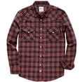 thumbnail image 1 of Dubinik® Mens Flannel Shirts Long Sleeve Pearl Snap Buttons Western Cowboy Vintage Work Casual With Pockets Plaid Shirt, 1 of 7