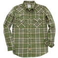 thumbnail image 1 of Dubinik® Mens Flannel Shirts Long Sleeve Pearl Snap Buttons Western Cowboy Vintage Work Casual With Pockets Plaid Shirt, 1 of 7