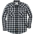 thumbnail image 1 of Dubinik® Mens Flannel Shirts Long Sleeve Pearl Snap Buttons Western Cowboy Vintage Work Casual With Pockets Plaid Shirt, 1 of 7