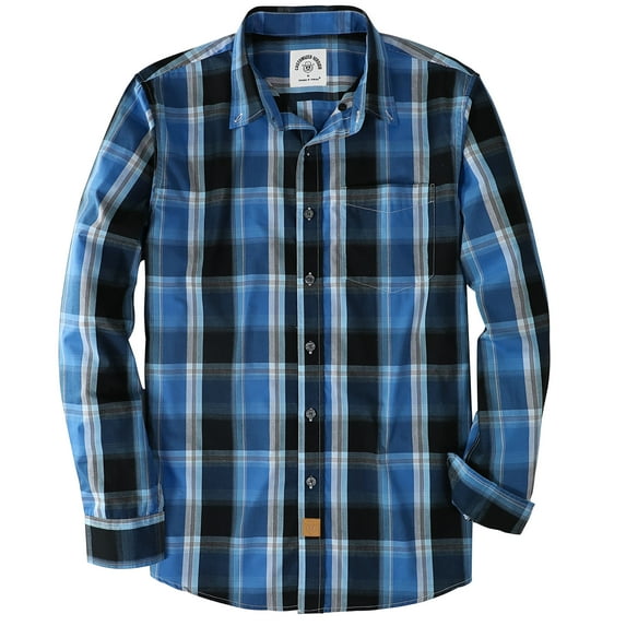 Dubinik®Mens Shirts Long Sleeve Shirts For Men Casual Button Down Vintage Plaid Pocket Soft Mens Button Up Shirts Long Sleeve