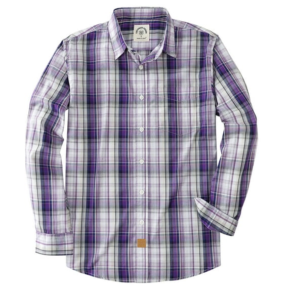 Dubinik®Mens Shirts Long Sleeve Shirts For Men Casual Button Down Vintage Plaid Pocket Soft Mens Button Up Shirts Long Sleeve