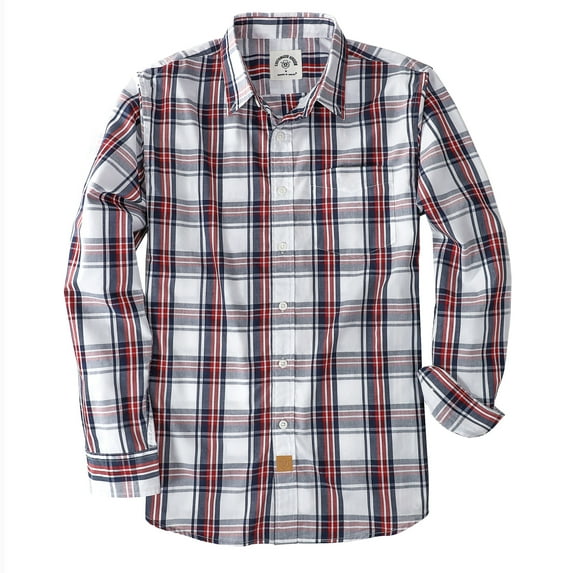 Dubinik®Mens Shirts Long Sleeve Shirts For Men Casual Button Down Vintage Plaid Pocket Soft Mens Button Up Shirts Long Sleeve