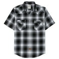 thumbnail image 1 of Dubinik®Mens Shirts Short Sleeve Plaid Shirt Men Bamboo Fiber Western Cowboy Pearl Snap Vintage Casual Plaid Shirts For Men, 1 of 6