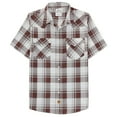 thumbnail image 1 of Dubinik®Mens Shirts Short Sleeve Plaid Shirt Men Bamboo Fiber Western Cowboy Pearl Snap Vintage Casual Plaid Shirts For Men, 1 of 6