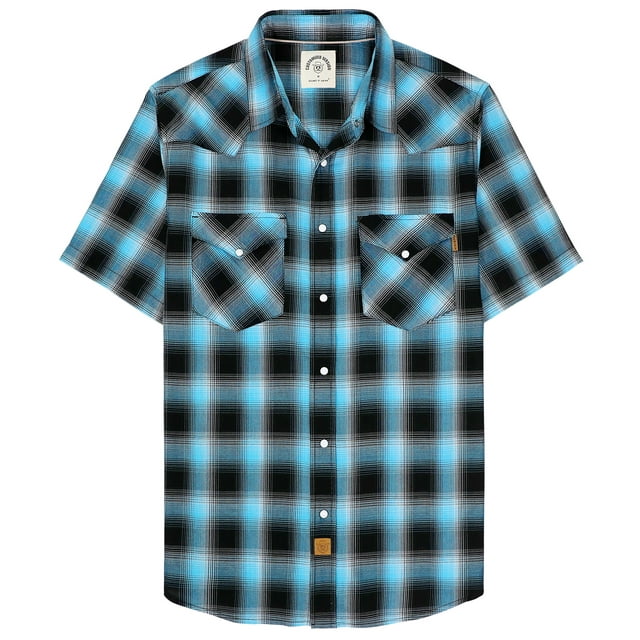 Dubinik®Mens Shirts Short Sleeve Plaid Shirt Men Bamboo Fiber Western ...