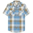 thumbnail image 1 of Dubinik®Mens Shirts Short Sleeve Plaid Shirt Men Bamboo Fiber Western Cowboy Pearl Snap Vintage Casual Plaid Shirts For Men, 1 of 6