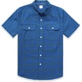 thumbnail image 1 of Dubinik Mens Short Sleeve Button Down Shirts 100% Cotton Plaid Men's Casual Button-Down Shirts with Pocket, 1 of 6
