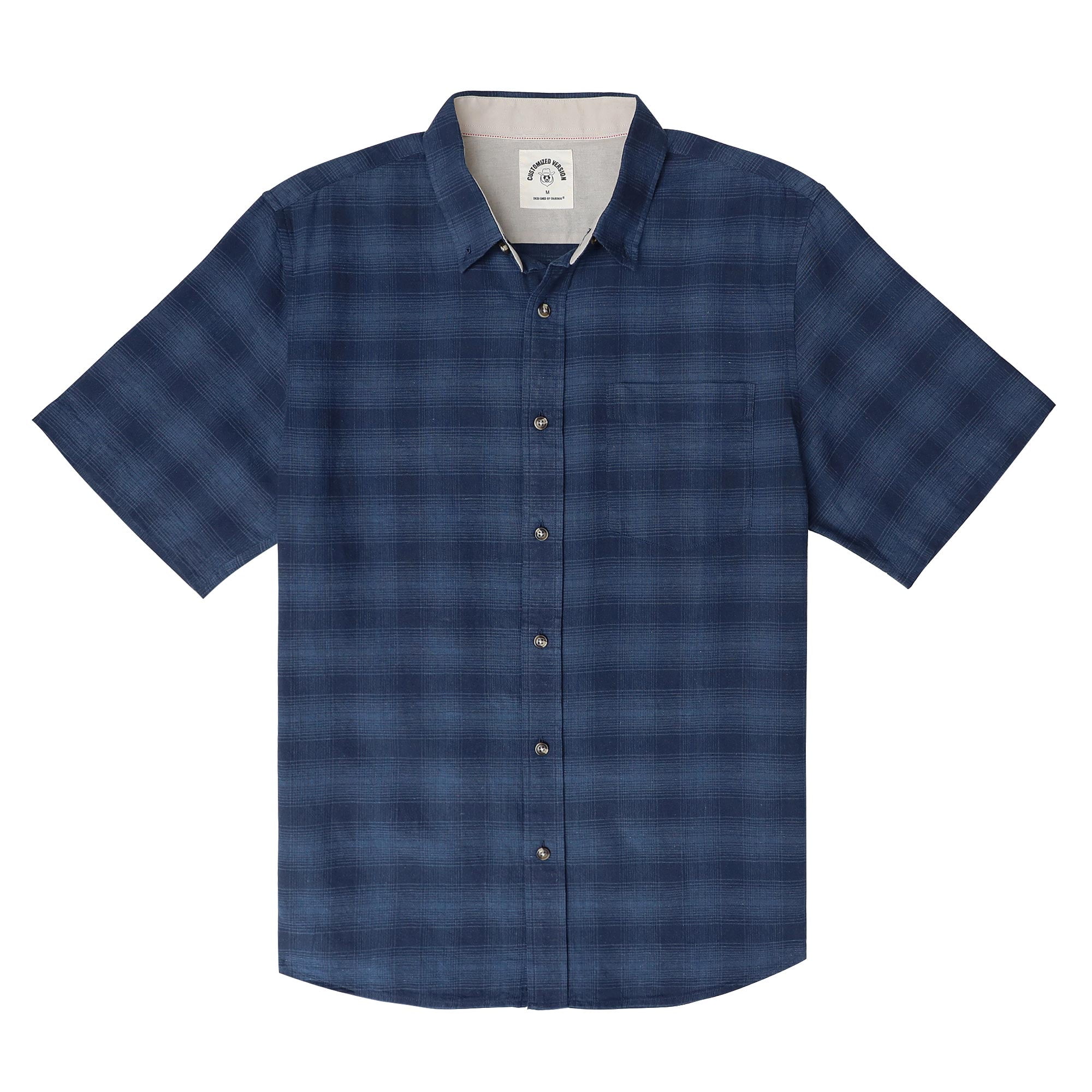 Dubinik Mens Short Sleeve Button Down Shirts 100 Cotton Plaid Men's