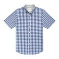 thumbnail image 1 of Dubinik Mens Short Sleeve Button Down Shirts 100% Cotton Plaid Men's Casual Button-Down Shirts with Pocket, 1 of 5