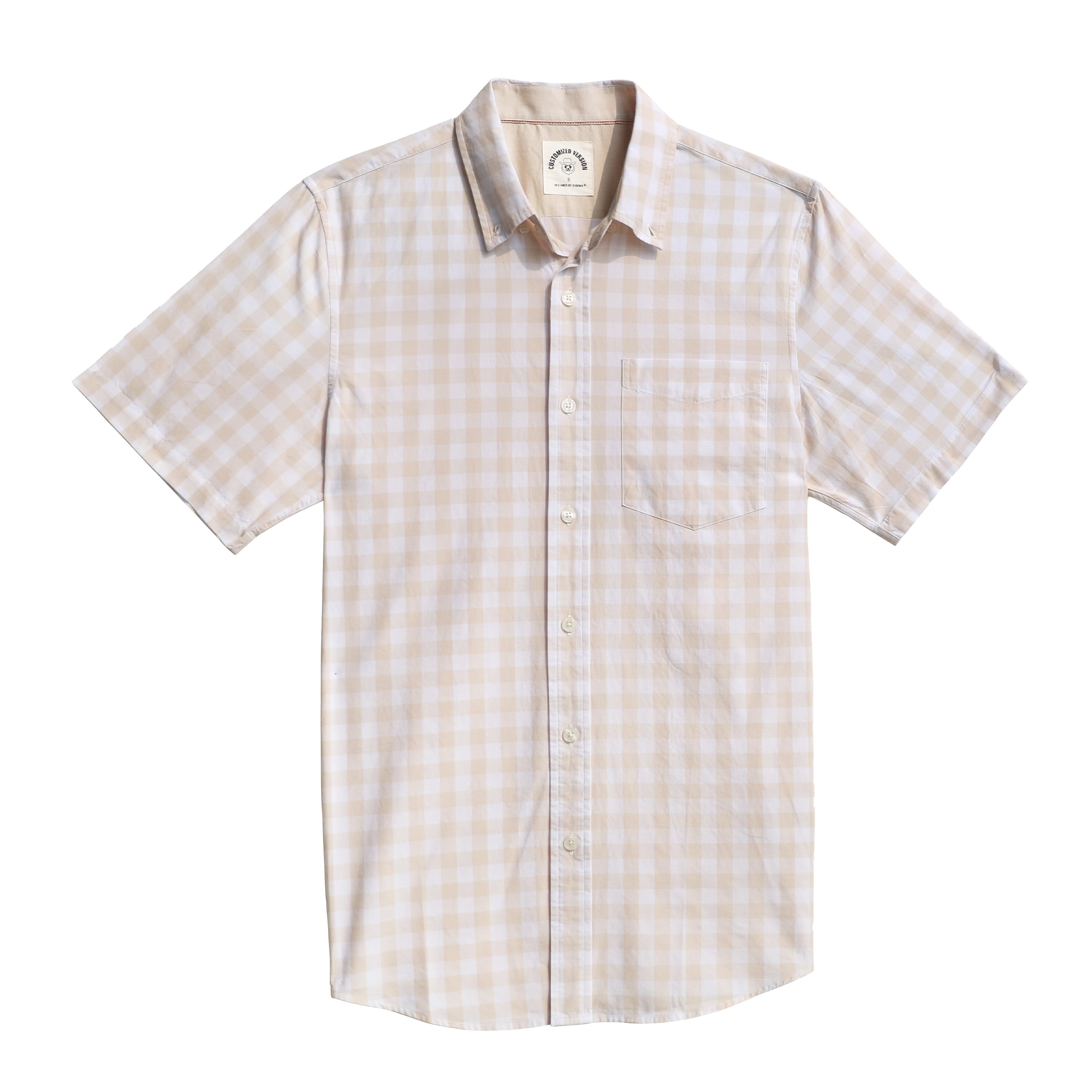 Dubinik Mens Short Sleeve Button Down Shirts 100% Cotton Plaid Men's ...