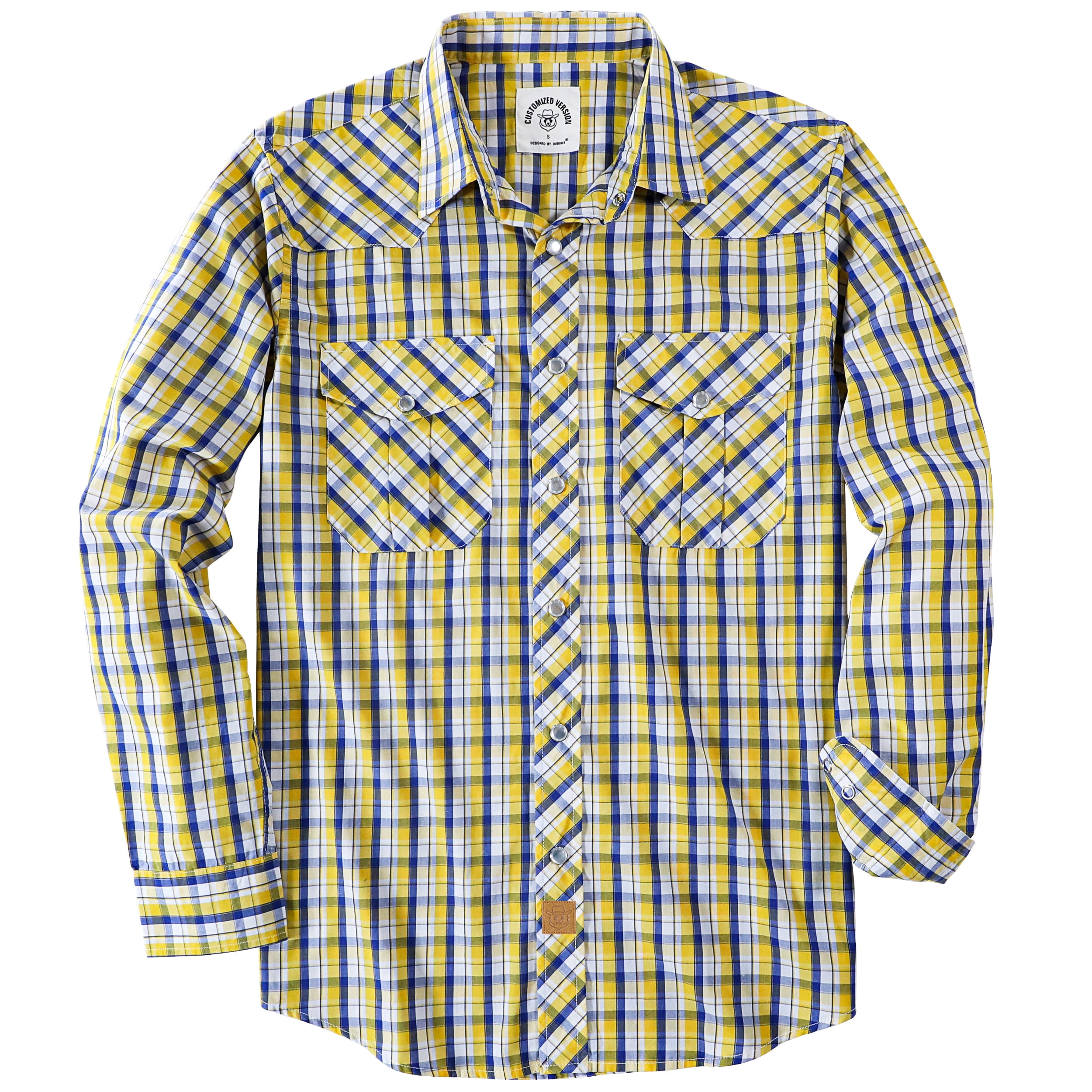 Men's Western Long Sleeve Pearl Snap Plaid Shirt -PS400-492 main image 1