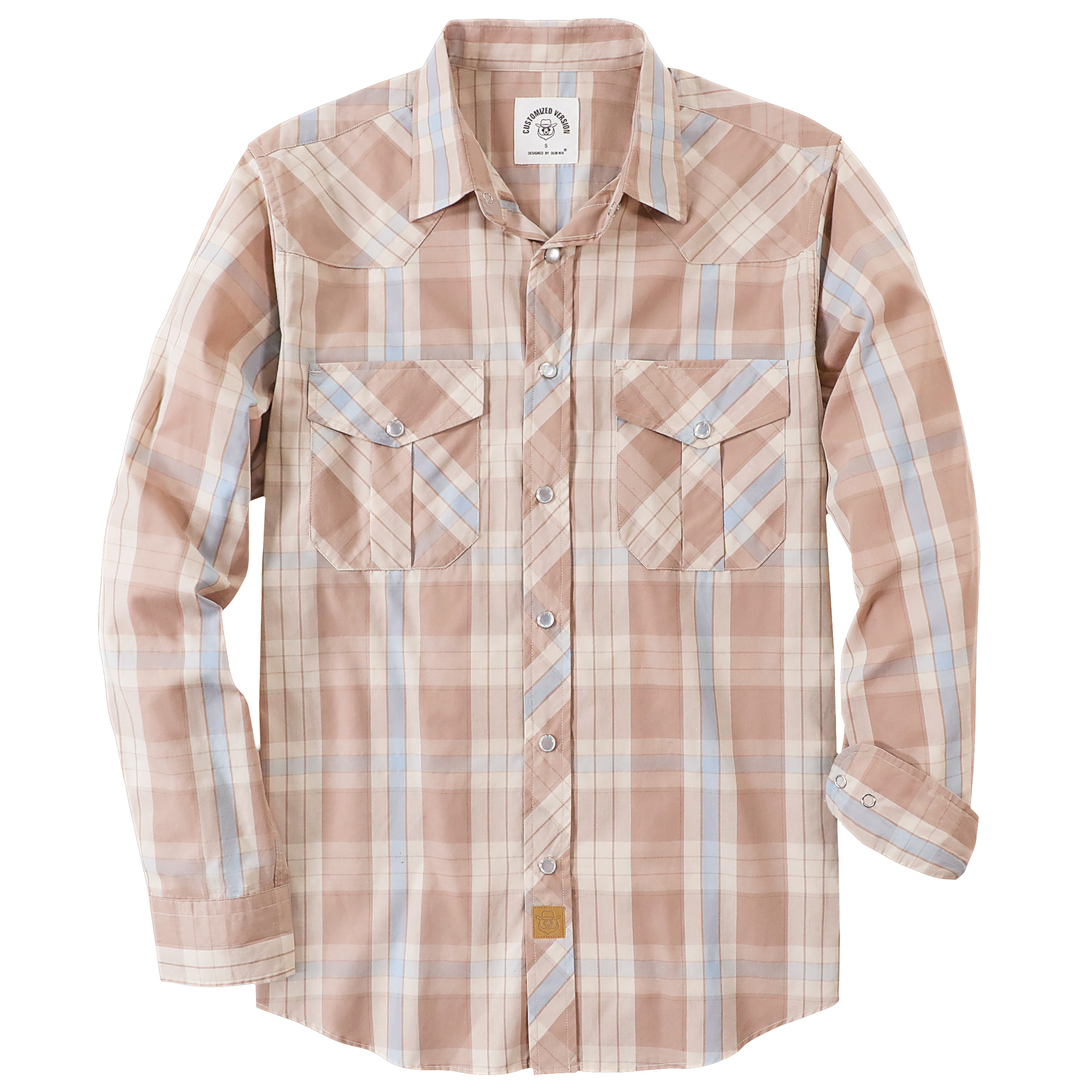 Dubinik Men's Flannel Shirt - Long Sleeve, 100% Cotton, Snap Button Plaid Shirt