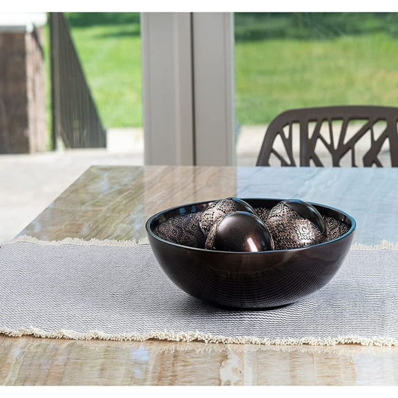 Dublin Brown Decorative Bowl with Orbs Set - Coffee Table Decor