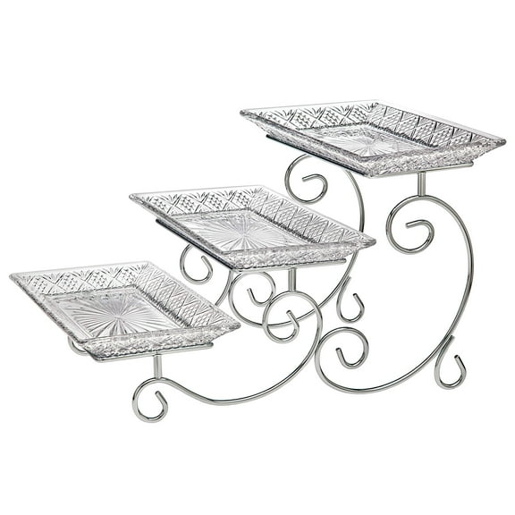 Dublin Crystal 3 Tiered Stepped Serving Stand