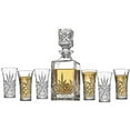 thumbnail image 1 of Dublin Crystal 7 Piece Spirits Decnater 10oz & Shot Glass 2oz Set, 1 of 4
