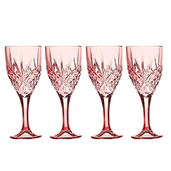 Dublin Crystal Blush Goblet Glass 12oz, Set of 4