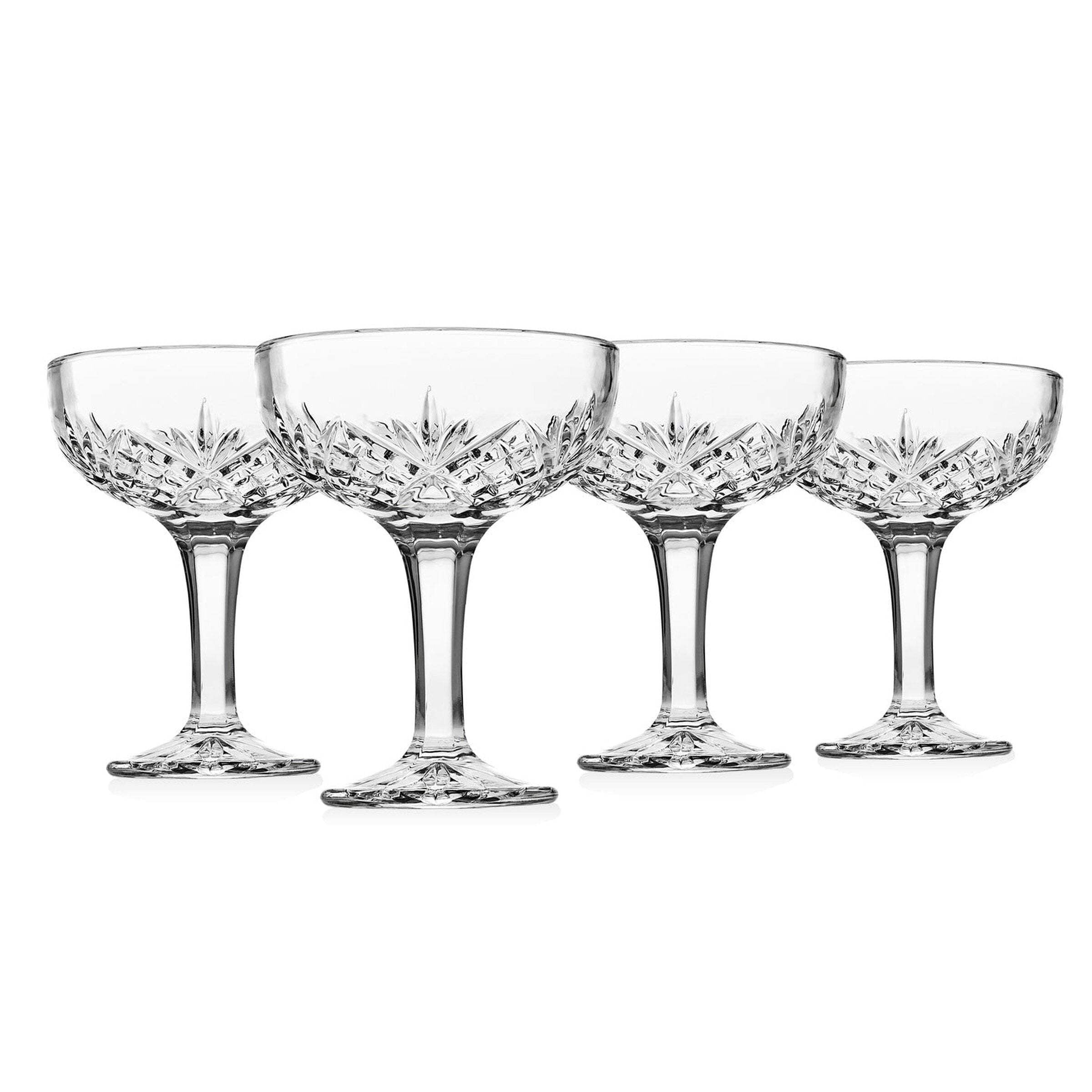 Dublin Crystal 6oz Champagne Coupe Glass Set of 4