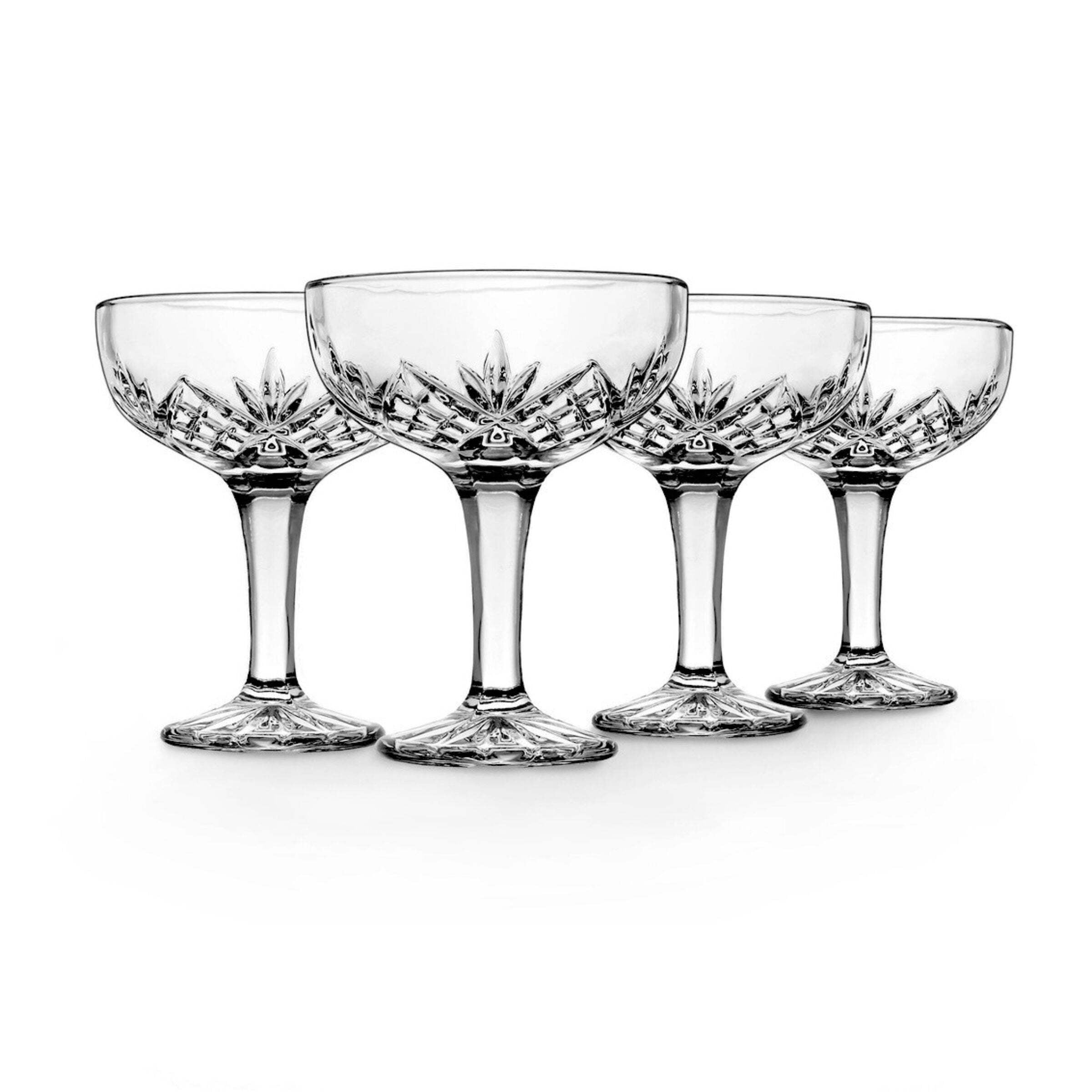 Dublin Crystal 6oz Champagne Coupe Glass Set of 4