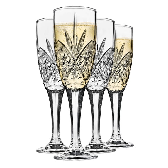 Dublin 6 oz. Non-Leaded Crystal Champagne Flutes, Set of 4