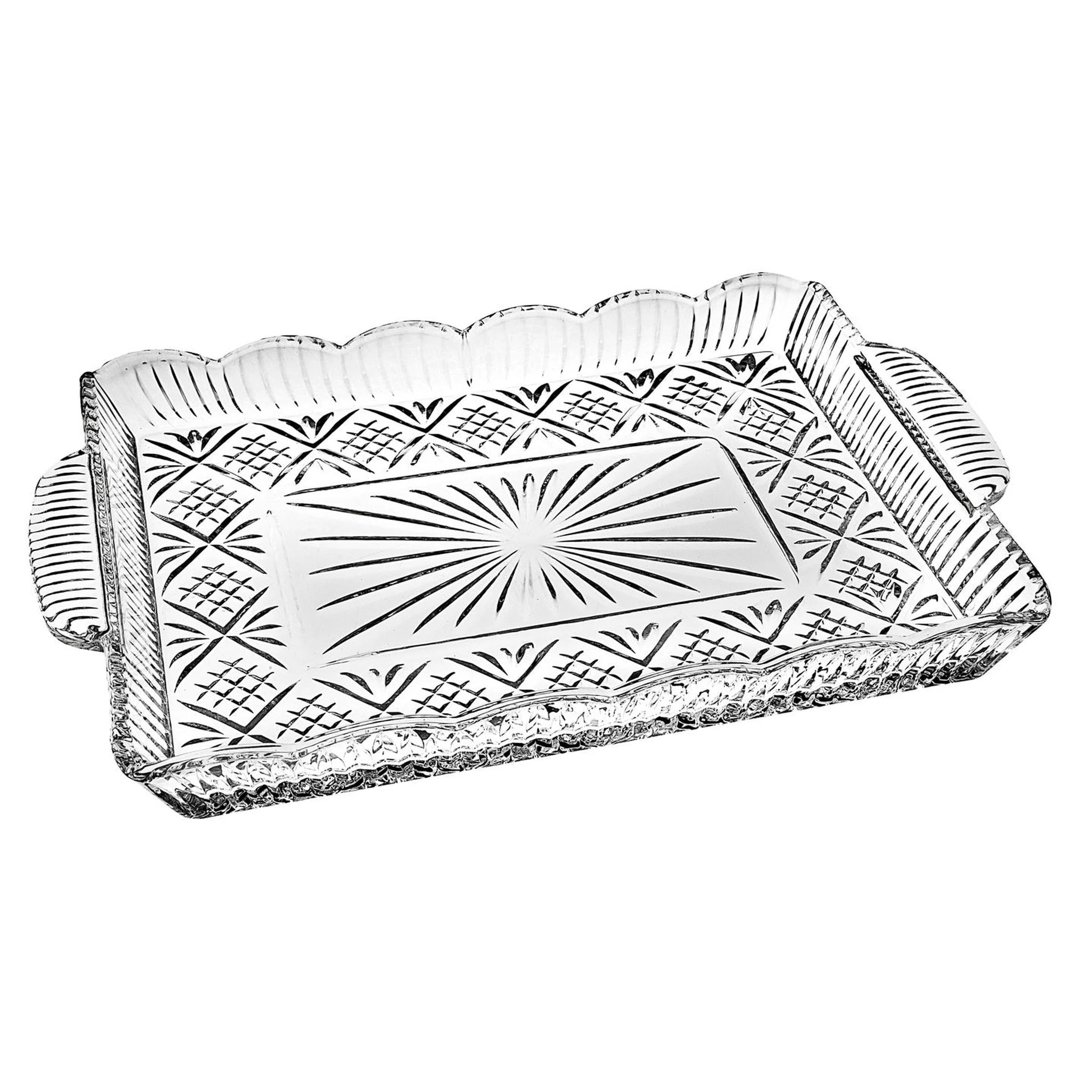 Classic Rectangular Clear Crystal Decorative Tray