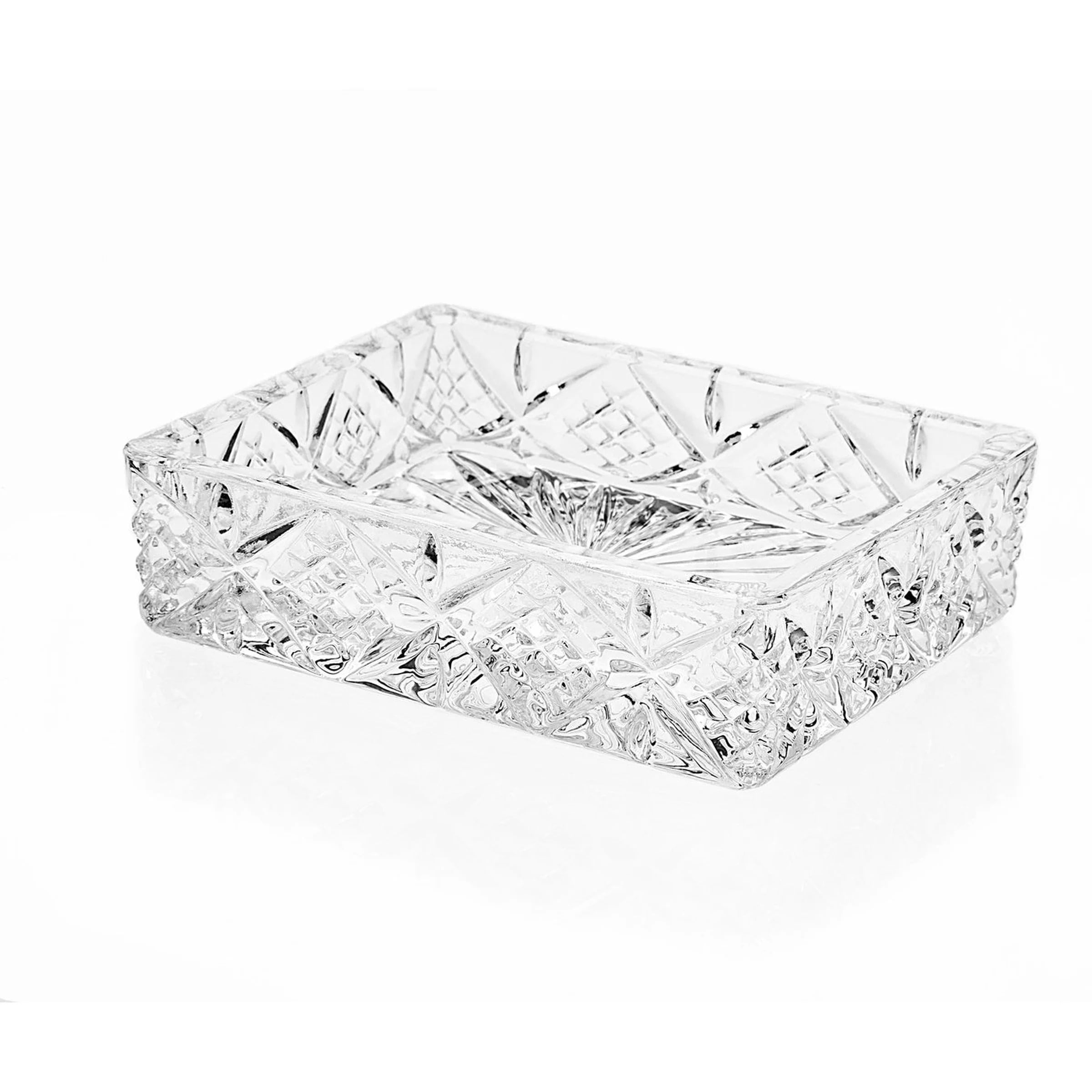 Elegant Rectangular Clear Glass Crystal Soap Dish