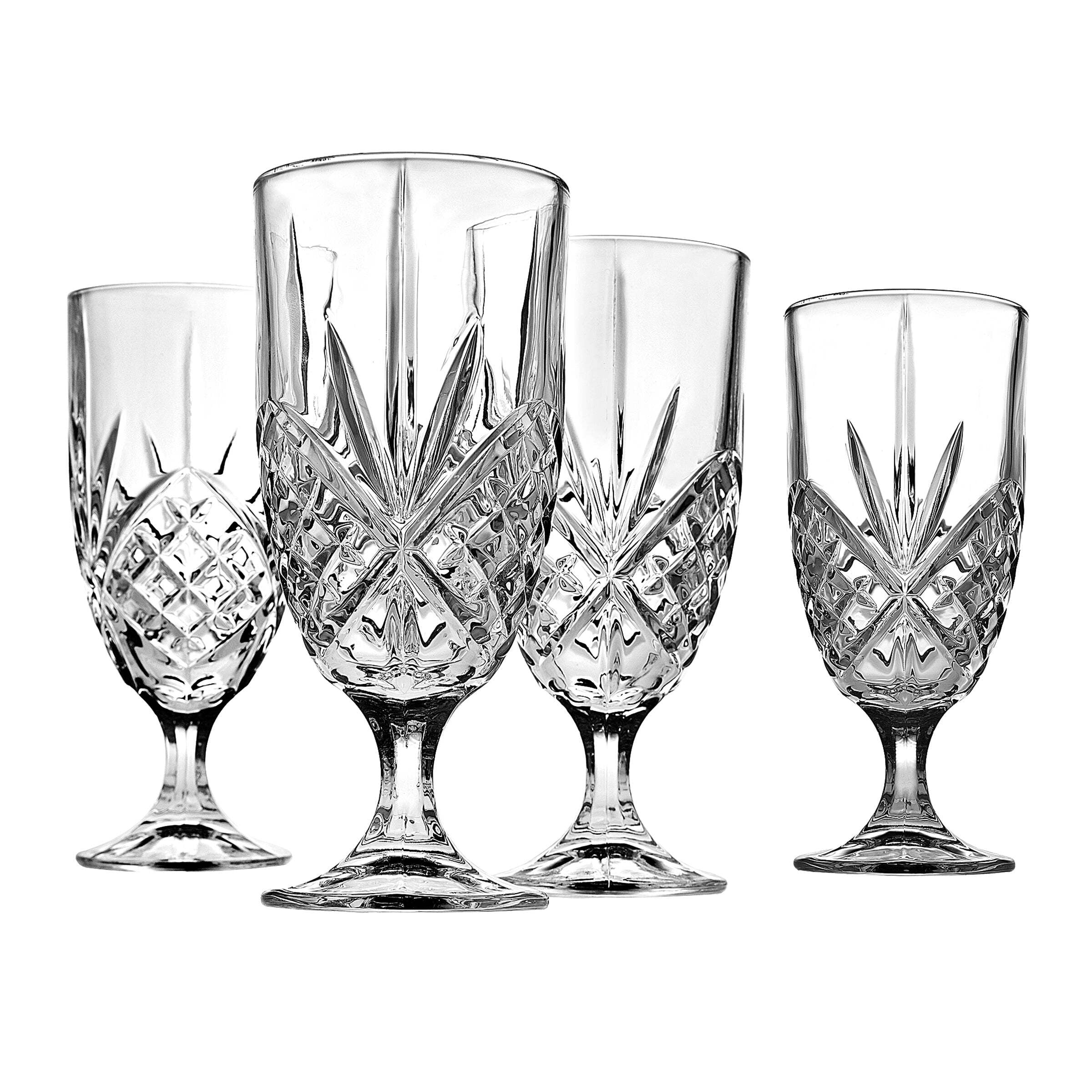 Godinger Dublin Crystal Cut Lowball Glass Set of Four