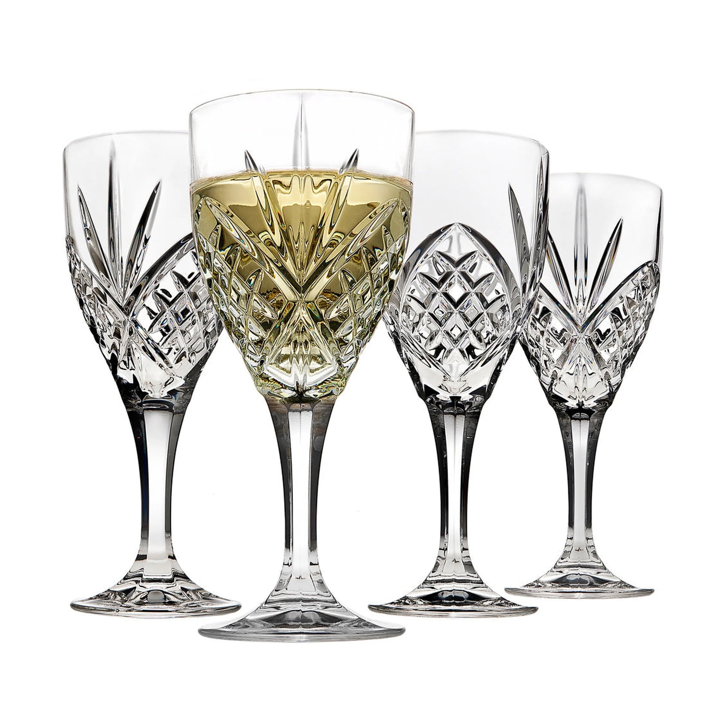 Dublin Crystal Clear White Wine Glasses Set of 4
