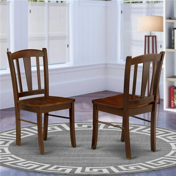 Dublin Dining Room Chair with Wood Seat - Mahogany - Set of 2