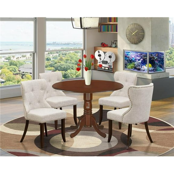 Dublin Dining Room Table Set - Mahogany & Doeskin, Set of 4