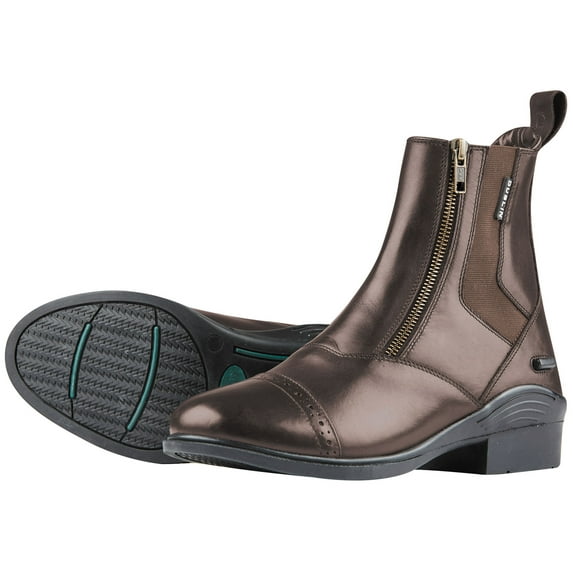 Dublin Evolution Double Zip Front Paddock Boots, Brown Size: 6