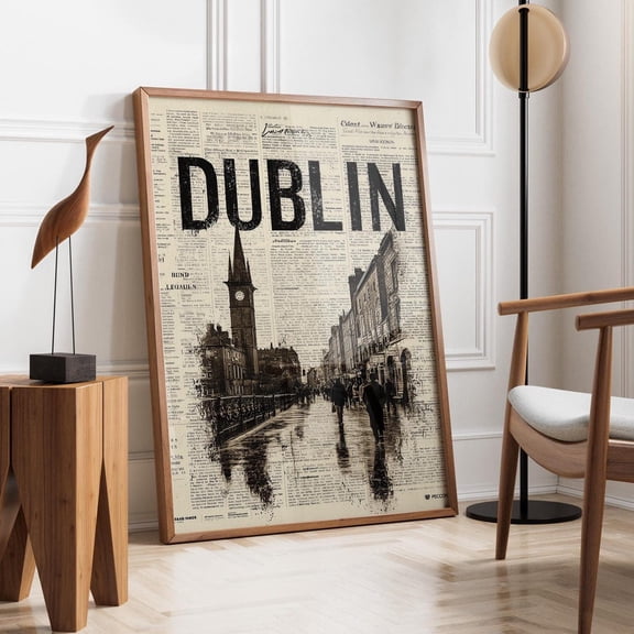 Dublin Historic Street Travel Art Poster Unframed Paper Print
