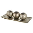 thumbnail image 1 of Dublin Home Decor Tray and Orbs Balls Set of 3 (Brushed Silver), 1 of 5