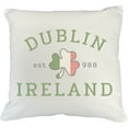 thumbnail image 1 of Dublin Ireland Est. 988 with Shamrock Leaf Ireland Flag Art, St. Patrick's Day Merch Gift, White Pillow Case 20X20 IN, 1 of 1