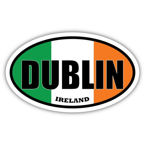 Dublin Ireland Flag Oval Decal Vinyl Bumper Sticker 3x5 inches