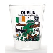 Dublin Ireland Landmarks and Icons Collage Shot Glass