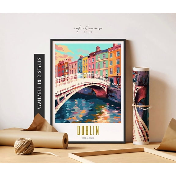 Dublin Ireland Retro City Wall Decor