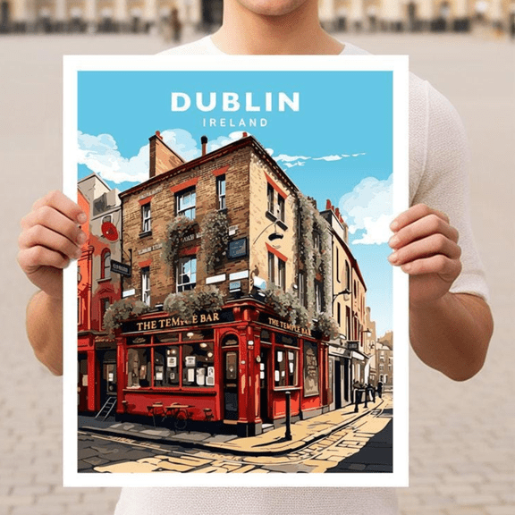 Dublin Ireland Travel Poster Wall Art, Poster Only, Poster Home Decor, Poster Only