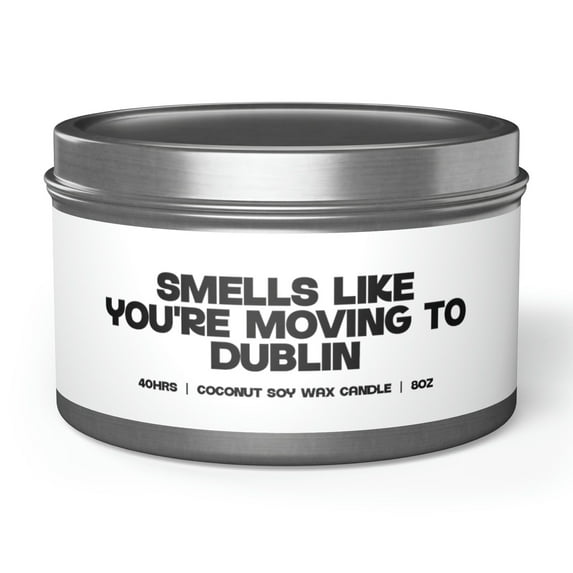 Dublin Moving Away Friend Family Tin Candle Gift Decor Vanilla Coffee