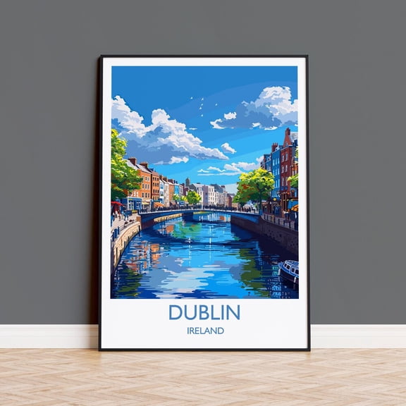 Dublin Poster Wall Art Travel Print of Dublin Ireland Dublin Art Lovers Gift Travel Wall Decor Gift