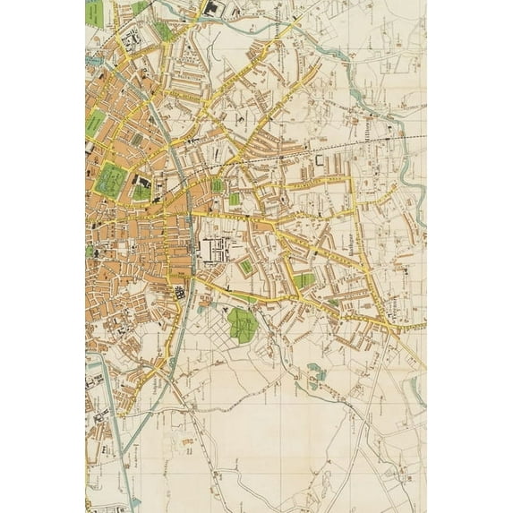 Dublin Vintage Map Field Journal Notebook, 50 pages/25 sheets, 4x6 (Paperback)