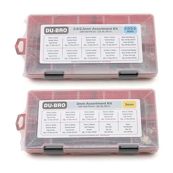 Dubro DUBAK131 Metric Hardware Assortment Kit Bundle - 552 Piece - Box of 2