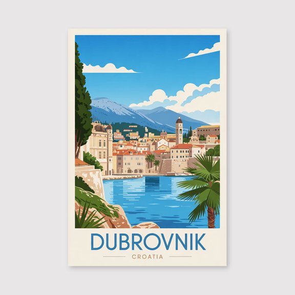 Dubrovnik Travel Print Canvas Wall Art, Dubrovnik Wall Hanging Home decor Dubrovnik Canvas Art, Croatia Art Canvas Dubrovnik Canvas-1WN2821