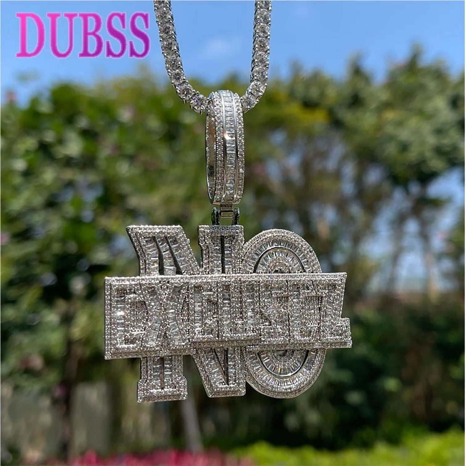 Dubss No Excuse Necklace for Men Iced Out Pendant Real Gold Plated