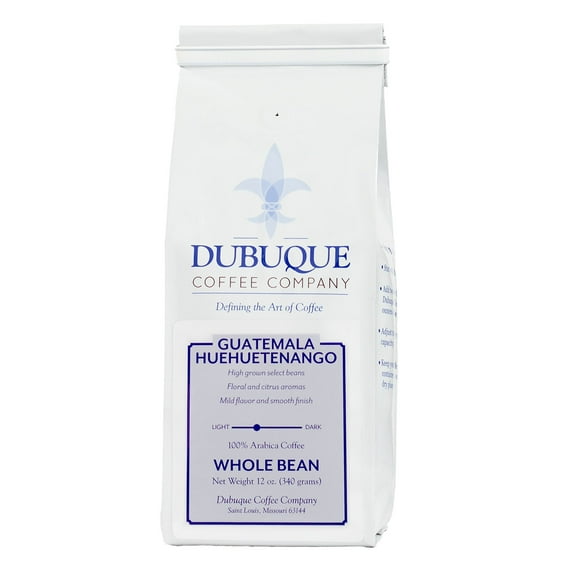 Dubuque Coffee Company Guatemala Huehuetenango Whole Bean Coffee, Medium Roast, Single-Origin, 12oz