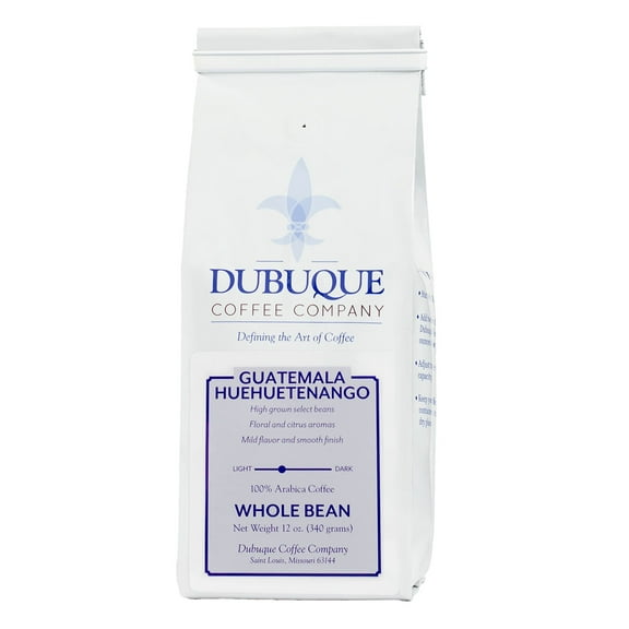 Dubuque Coffee Company Guatemala Huehuetenango Whole Bean Coffee, Medium Roast, Single-Origin, 12oz