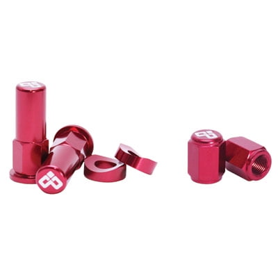 Dubya Rim Lock Tower Nut & Valve Cap Kit Red