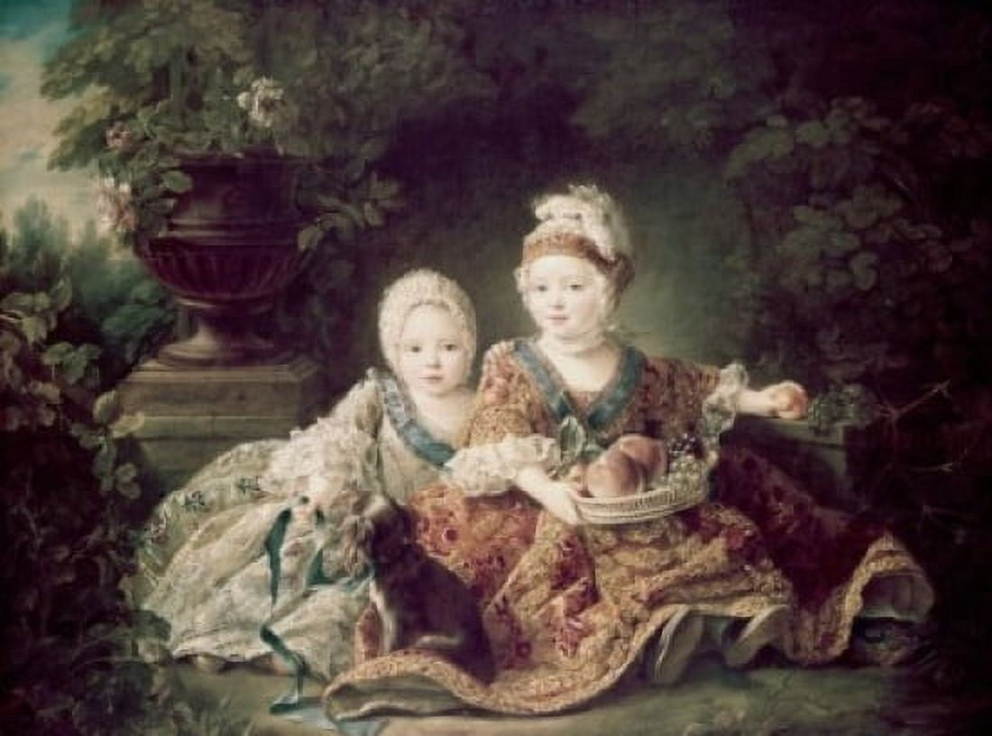 Duc De Berry & Count De Provence As Children Drouais Francois Hubert(1727-1775 French) Oil On Canvas Canvas Art - Francois Hubert Drouais (24 x 36)