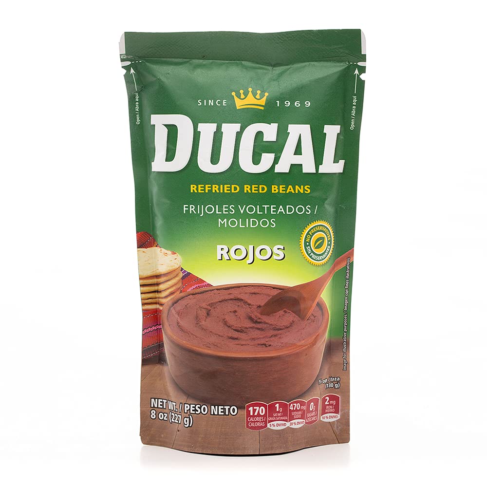 Ducal Refried Red Beans Pouch, 8 Ounce (Pack Of 24) Instant